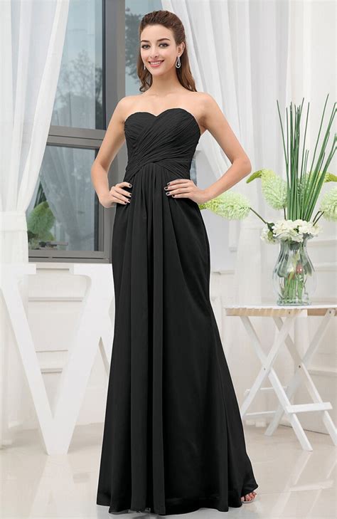 maid black dress|black full length bridesmaid dress.